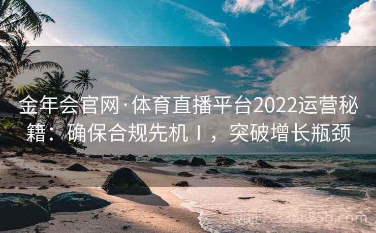 金年会官网·体育直播平台2022运营秘籍：确保合规先机Ⅰ，突破增长瓶颈