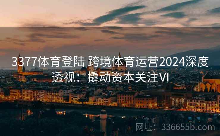 3377体育登陆 跨境体育运营2024深度透视：撬动资本关注Ⅵ