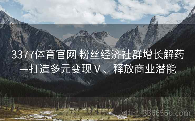 3377体育官网 粉丝经济社群增长解药—打造多元变现Ⅴ、释放商业潜能